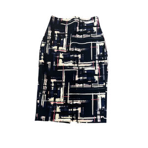 RW&CO Black & Pink Printed Stretch High Waist Midi Pencil Skirt 2
